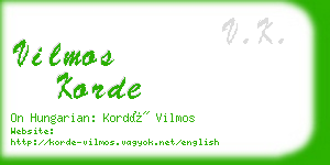 vilmos korde business card